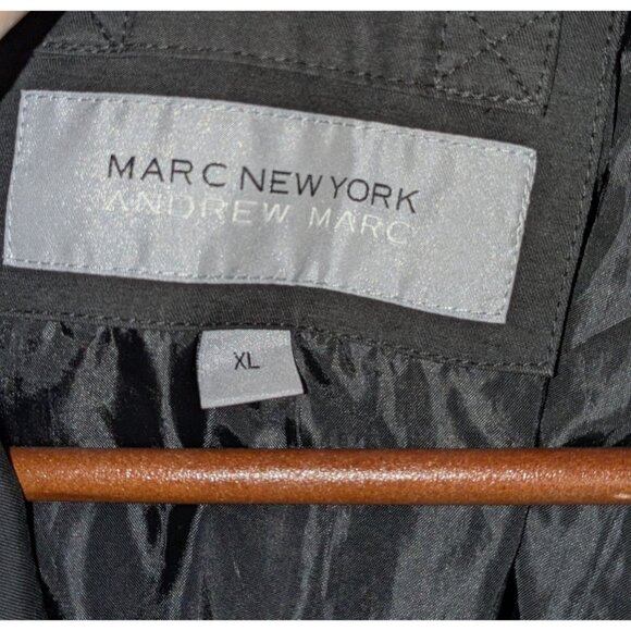 Marc New York Andrew Marc Mens XL Utility Jacket Black Button Pockets Adjustable - Picture 3 of 15